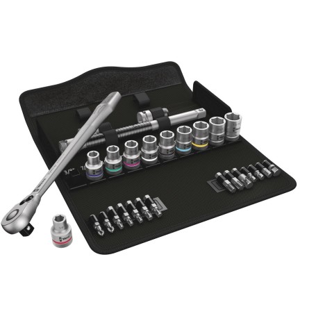 8100 SC 11 Zyklop Metal-Knarrensatz, zllig, 1/2" (schwarz/grn, 28-teilig, Vollmetall-Umschaltknarre) (05004081001)