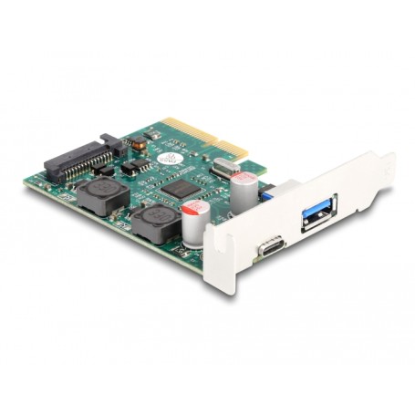 PCI Express x4 Karte zu 1 x extern USB 10 Gbps Type-C Buchse + 1 x extern USB 10 Gbps Typ-A Buchse (90107)