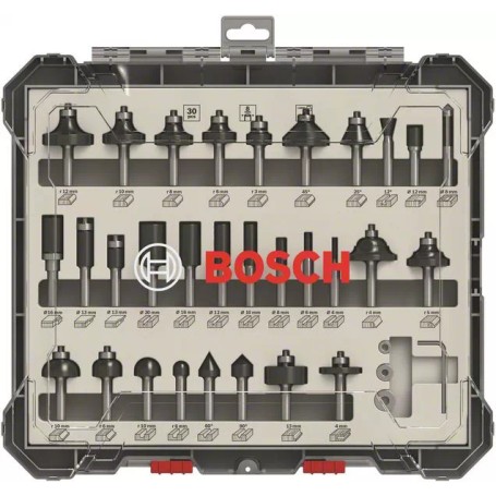 Bosch Set frese da 30 pz. miste codolo da 8 mm (2607017475)