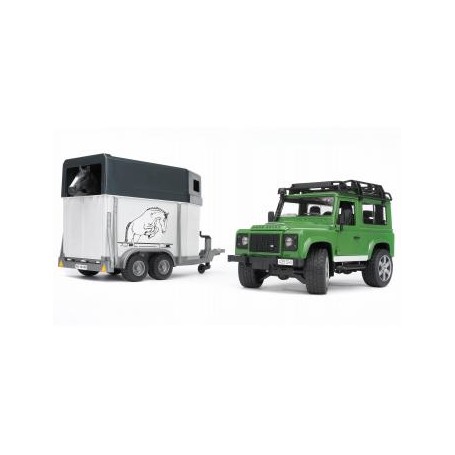 Land Rover Defender mit Pferdeanhnger (mit einem Pferd) (02592)