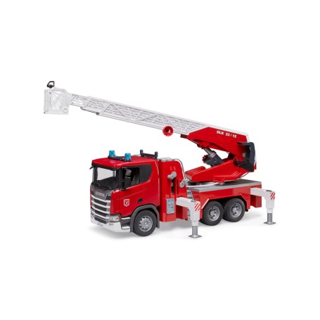 Scania Super 560R Feuerwehr mit Drehleiter, Wasserpumpe, Light & Sound (03591)
