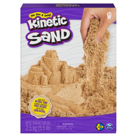 Kinetic Sand , 2,5 kg di vera sabbia marrone per mescolare, modellare e creare, dai 3 anni in su (6060997)