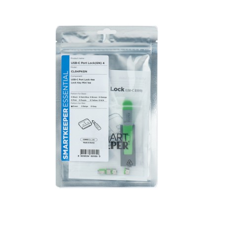 Smartkeeper CL04PKGN clip sicura Bloccaporte + chiave USB tipo-C Verde Plastica 1 pz