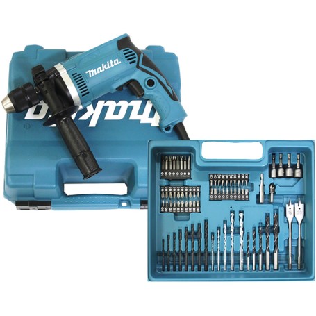 Makita HP1631KX3 trapano 3200 Giri/min Senza chiave 2 kg Nero, Blu