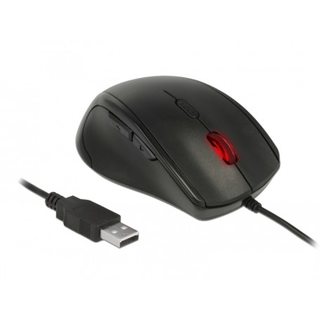 DeLOCK 12548 mouse Ufficio Mancino USB tipo A Ottico 2400 DPI (50006943)