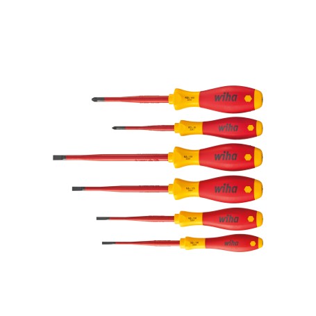 Schraubendreher-Set SoftFinish electric slimFix, 6-teilig (rot/gelb) (36455)