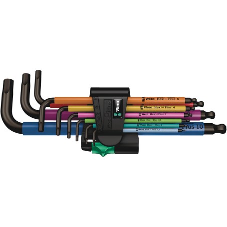 950/9 Hex-Plus Multicolour 1 Winkelschlsselsatz, 9-teilig (mit Halteclip, BlackLaser-Oberflche) (05022089001)