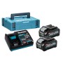 Power Source Kit Li 40V 4Ah (schwarz/blau, 2x Akku BL4025, 1x Schnellladegert DC40RA, MAKPAC Gr.1) (191J97-1)