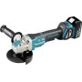 X-LOCK Akku-Winkelschleifer DGA519RTJ, 18Volt (blau/schwarz, 2x Li-Ion Akku 5,0Ah)