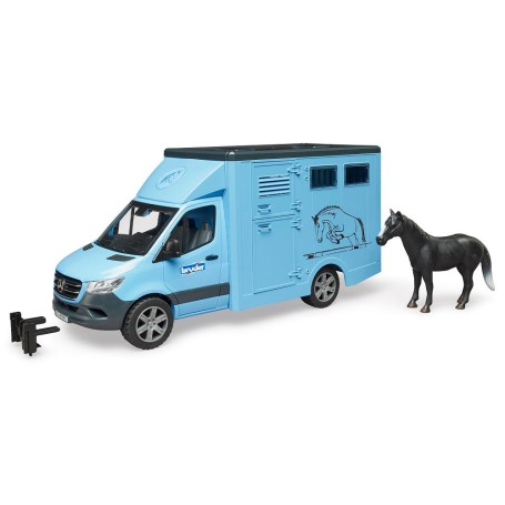 MB Sprinter Tiertransporter mit Pferd (blau) (02674)