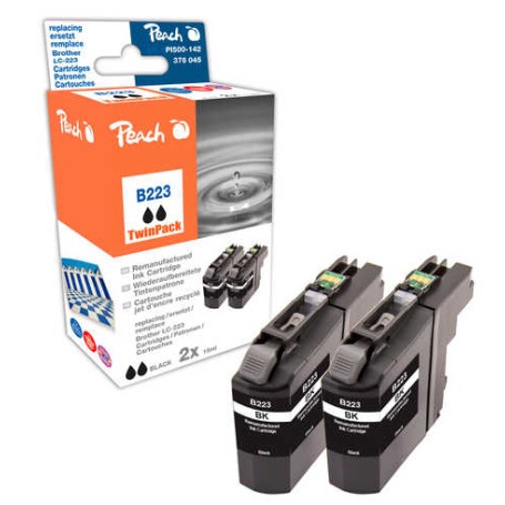Peach PI500-142 cartuccia d'inchiostro 2 pz Compatibile Resa standard Nero