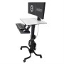 Ergotron WorkFit-C, Dual Sit-Stand Nero, Grigio Pannello piatto Carrello multimediale (24-214-085)