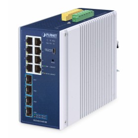 PLANET IP30 Industrial L2/L4 8-Port Gestito L2/L4 Gigabit Ethernet (10/100/1000) Alluminio, Blu (IGS-4215-8T4X)
