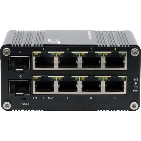 EXSYS GmbH Mini 8+2-Port Industrial Gigabit SFP PoE+ Switch, Web-Managed (EX-62035MPOE-SFP)