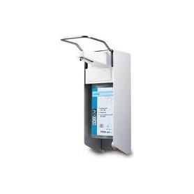 HYGOSTAR Wandspender, weiß, für 1.000 ml Flaschen Eurospender für Desinfektionsflaschen, aus Aluminium und - 1 Stück (88843)