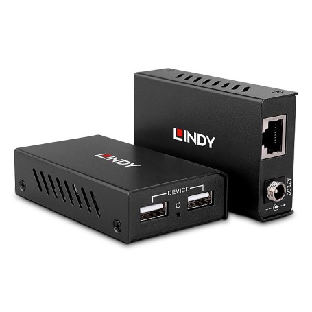 Lindy 43408 moltiplicatore AV Trasmettitore e ricevitore AV Nero