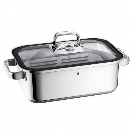 WMF 1741026040 casseruola per arrosto 3,5 L Vetro, Silicone, Acciaio inox