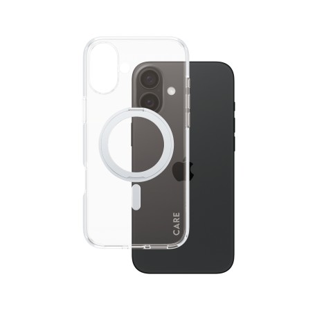 PanzerGlass CARE by ® Feature Cover Trasparente con Kickstand Argento & MagSafe iPhone 16 Plus (1327)
