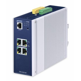 PLANET IP30 DIN-rail Industrial L2+ Gestito L2+ Gigabit Ethernet (10/100/1000) Alluminio, Blu (TSN-5225-4T)