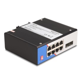 DeLOCK Switch industriale Gigabit Ethernet 8 porte RJ45 2 porte SFP per guida DIN (88016)