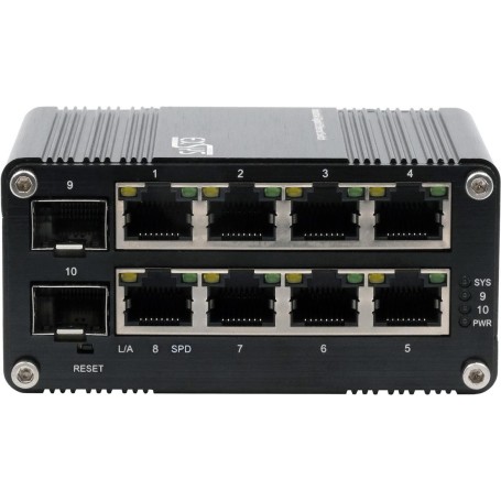EXSYS GmbH Mini 8+2-Port Industrial Gigabit Switch, Web-Managed (EX-62035M-SFP)