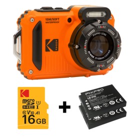 Kodak PIXPRO WPZ2OG6 fotocamera digitale 1/2.3" Fotocamera compatta 16,76 MP BSI CMOS 4608 x 3456 Pixel Nero, Arancione
