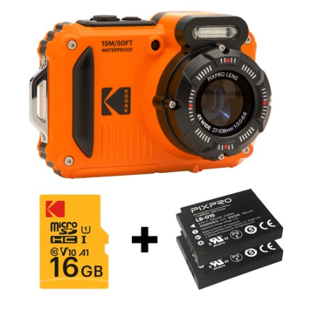 Kodak PIXPRO WPZ2OG6 fotocamera digitale 1/2.3" Fotocamera compatta 16,76 MP BSI CMOS 4608 x 3456 Pixel Nero, Arancione