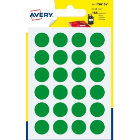 Avery PSA15V etichetta autoadesiva Cerchio Permanente Verde 168 pz (PSA15V)