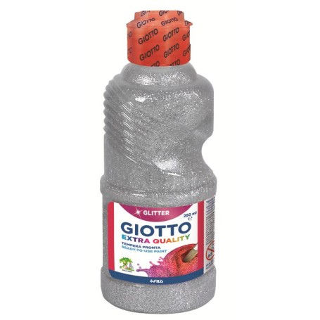 FILA Flacone 250 Ml Tempera Glitterata Colore Argento - Ideale Per Lavoretti Natalizi (531202)