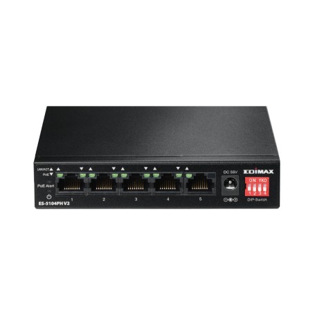 Edimax ES-5104PH V2 switch di rete Fast Ethernet (10/100) Supporto Power over Ethernet (PoE) Nero (ES-5104PH V2)