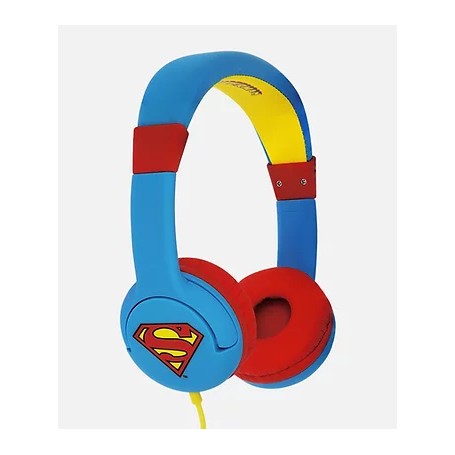 OTL Technologies DC Comics Superman Man of Steel Cuffie Cablato A Padiglione MUSICA Blu, Rosso, Giallo (DC0262)