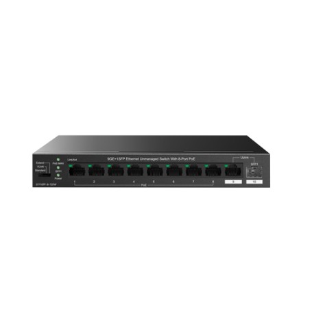 IP-COM Networks G1110PF-8-120W switch di rete Non gestito Gigabit Ethernet (10/100/1000) Supporto Power over Ethernet (PoE) Nero