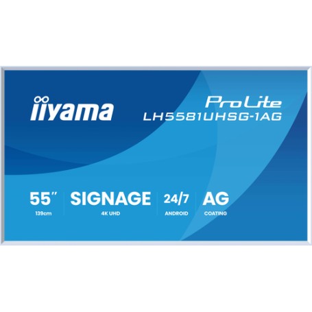 iiyama LH5581UHSG-1AG visualizzatore di messaggi Pannello piatto interattivo 138,7 cm (54.6") Wi-Fi 500 cd/m² 4K Ultra HD Bianc