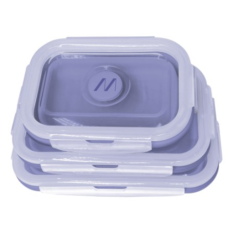 Muitomas LUNCHBOXSETVL contenitore portapranzo Set per borsa portapranzo Plastica, Silicone Viola 3 pz