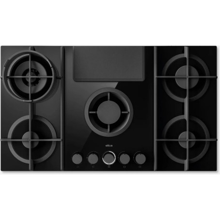 Elica Nikolatesla Flame Evo BL/A/88 Cappa aspirante downdraft con piano cottura a gas, nera, PRF0196341