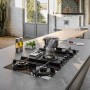 Elica Nikolatesla Flame Evo BL/A/88 Cappa aspirante downdraft con piano cottura a gas, nera, PRF0196341