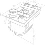 Elica Nikolatesla Flame Evo BL/A/88 Cappa aspirante downdraft con piano cottura a gas, nera, PRF0196341