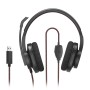 Hama HS-USB400 V2 Auricolare Cablato A Padiglione Ufficio USB tipo A Nero, Rosso (00139937)