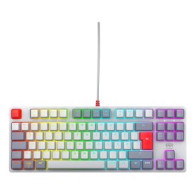 CHERRY K4V2 TKL tastiera Gaming USB QWERTZ Tedesco Grigio, Grigio chiaro, Rosso (CX-K4V2-RGB-TKL-RETRO-R-GER)