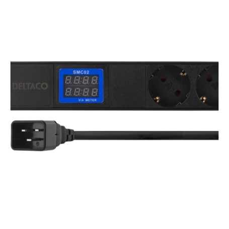 Deltaco GT-8641 prolunghe e multiple 2 m 7 presa(e) AC Interno Nero (10133010)