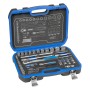 Steckschlssel-Satz 19 BMC 20, 1/4" + 1/2" (schwarz/blau, 69-teilig, mit 2 Umschalt-Knarren)