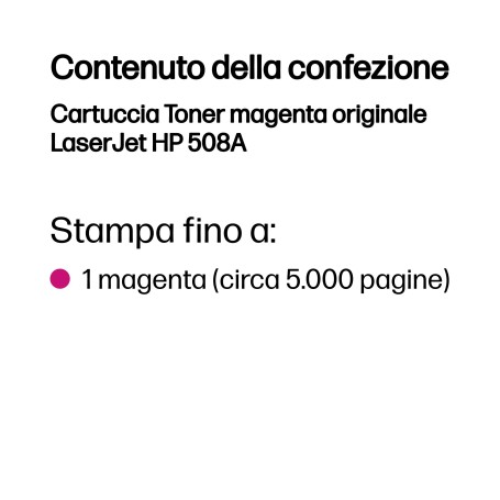 HP Cartuccia Toner magenta originale LaserJet 508A (CF363A)