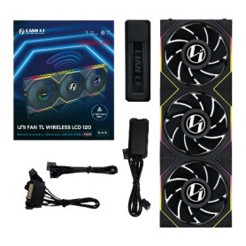 Lian Li 12RTLLCD1W3B sistema di raffreddamento per computer Case per computer Ventilatore 12 cm Nero