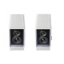 QR65 Aktiver Design-Monitorlautsprecher RGB (wei, Bluetooth 5.3, USB-A, Cinch) (QR65 WT)