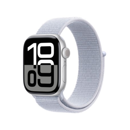 Watch Series 10 (silber, Aluminium, 42 mm, Sport Loop blaue Wolke, Cellular) (MWX53QF/A)