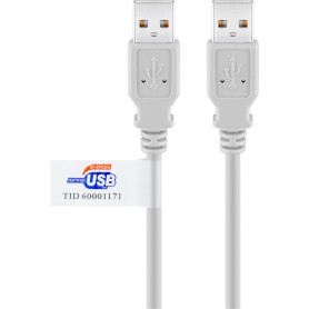 Goobay USB AA 200 HiSpeedCert 2.0 2m cavo USB USB A Grigio (50796)