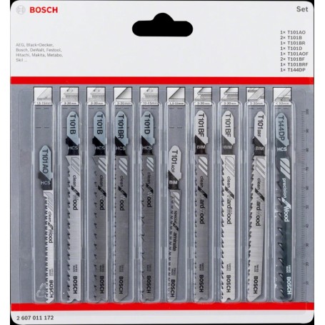 Bosch 2 607 011 172 lama per sega a gattuccio, sega a traforo e sega universale Lama per seghetto alternativo 10 pz (2607011172)