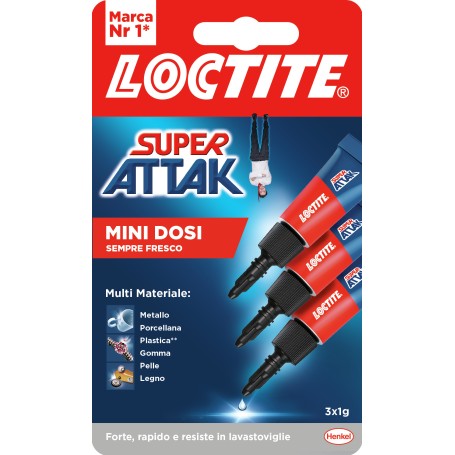 Loctite Super Attak Mini Dosi Liquido 3x1g (2631597)