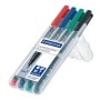 Staedtler Lumocolor 318 WP4 marcatore permanente Punta sottile Nero, Blu, Verde, Rosso 4 pz (318WP4)