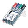 Staedtler Lumocolor permanent marcatore permanente Nero, Blu, Verde, Rosso 4 pz (352 WP4)
